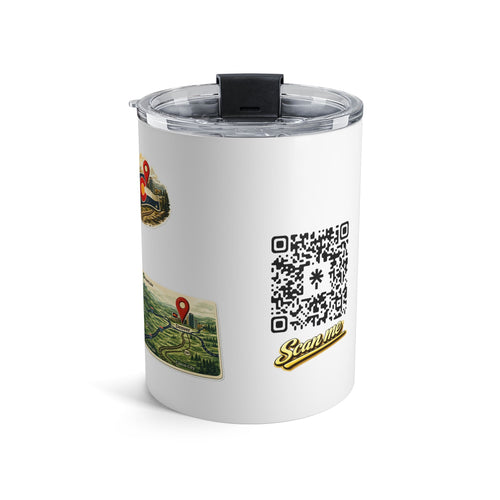 10oz Stainless Steel Travel Tumbler – Colorado Mountain Design | Insulated Coffee Mug with Flag Artwork