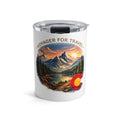 10oz Stainless Steel Travel Tumbler – Colorado Mountain Design | Insulated Coffee Mug with Flag Artwork